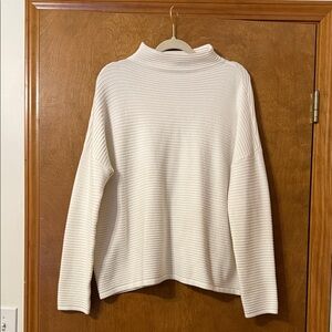 French Connection Off-White Ribbed Turtleneck Sweater